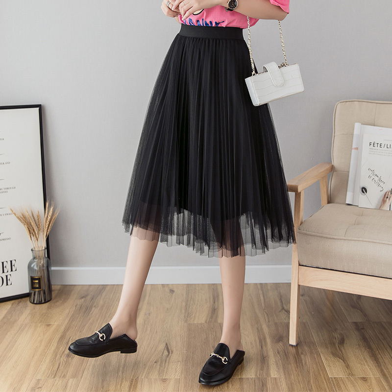 High waist mesh skirt