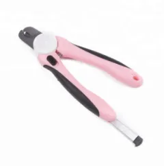 Small, Medium And Large Dogs And Cats Toenail Knife With File - Pink - View 1