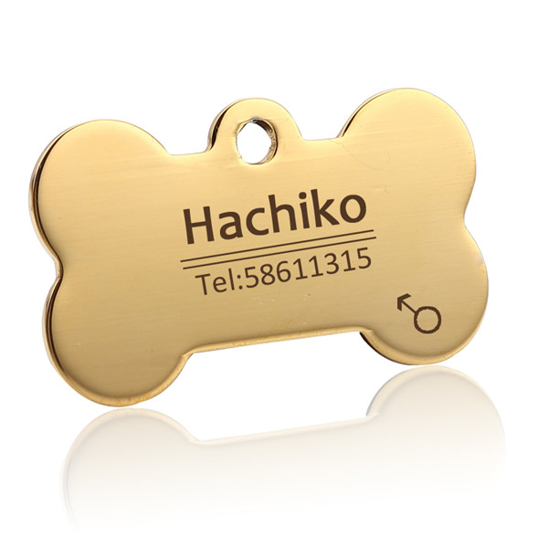 Free engraving Pet Dog cat collar accessories Decoration Pet ID Dog Tags Collars stainless steel cat tag customized tag Gold - Shop at LoveMi