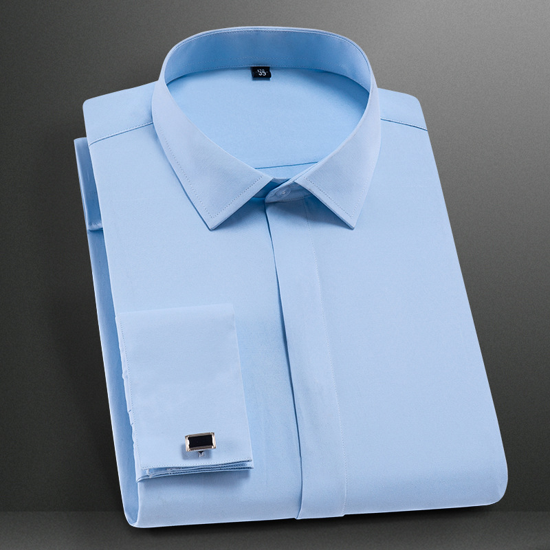 Title 6, Camisa francesa masculina manga comprida slim fit