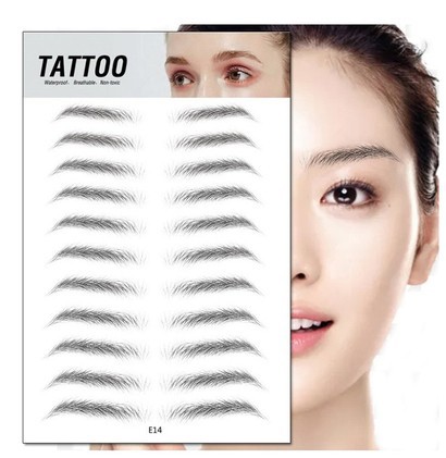Waterproof 6D Eyebrow Tattoo Semi Permanent Embroidery Natural Long Lasting Fake Eyebrow 14Style 3Pcs - Shop at LoveMi