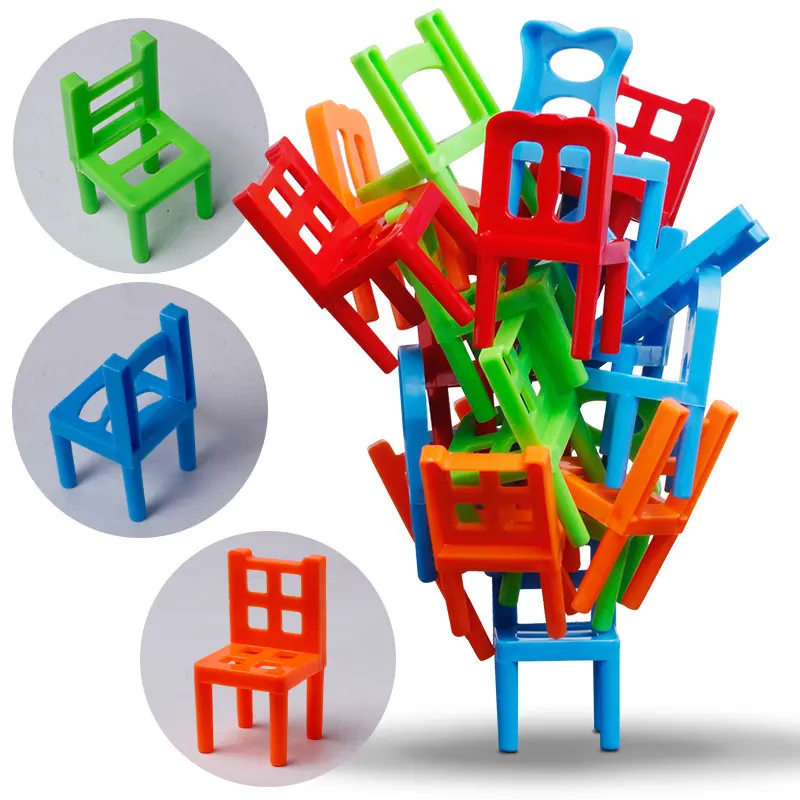 Board Game Balance Chairs Adult Kids Stacking Pipelines Parent-child