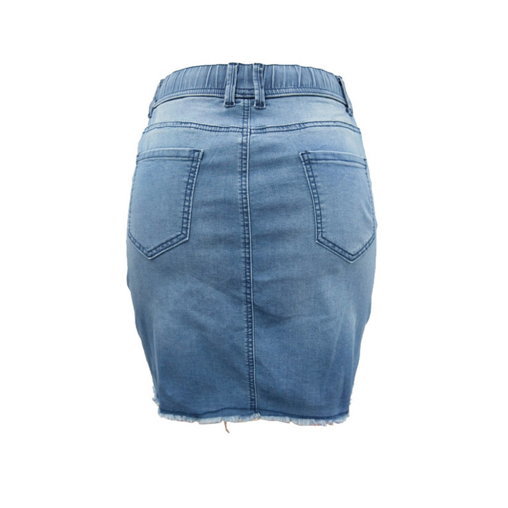 Ripped denim skirt