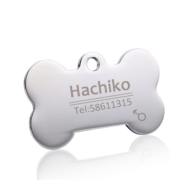 Free engraving Pet Dog cat collar accessories Decoration Pet ID Dog Tags Collars stainless steel cat tag customized tag Silver - Shop at LoveMi