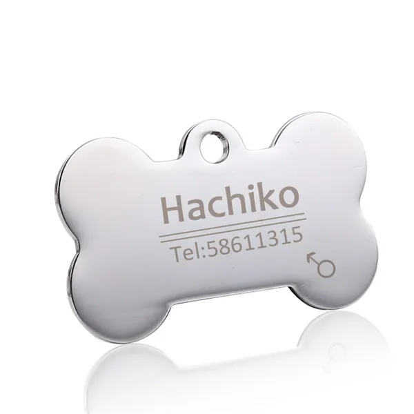 Free engraving Pet Dog cat collar accessories Decoration Pet ID Dog Tags Collars stainless steel cat tag customized tag Silver - Shop at LoveMi