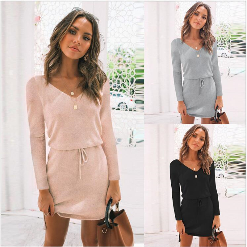 Women's Long Sleeve Irregular Hem Dress