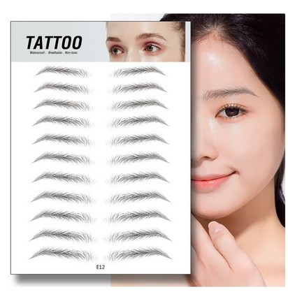Waterproof 6D Eyebrow Tattoo Semi Permanent Embroidery Natural Long Lasting Fake Eyebrow 12Style - Shop at LoveMi