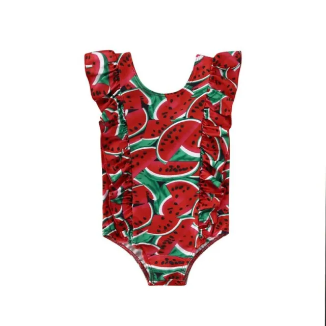 Printed Sleeve One Piece Swimsuit Red - Shop at LoveMi