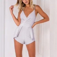 European and American Women's Sexy V-neck Jumpsuit - S-As Shown - View 1