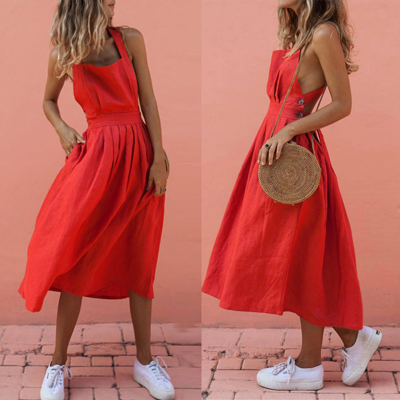 Buttoned Waist Dress