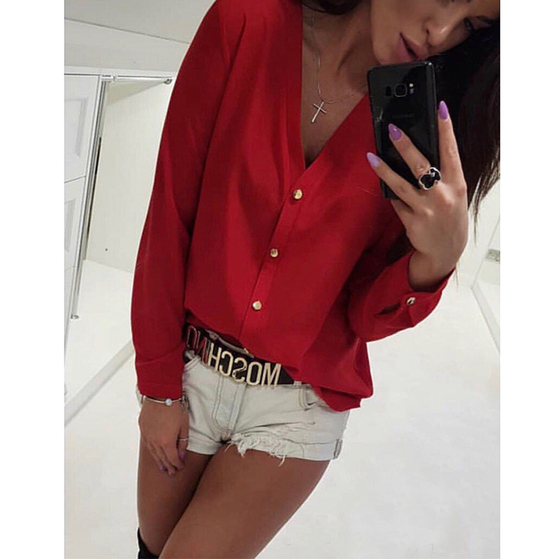 Long sleeve chiffon shirt