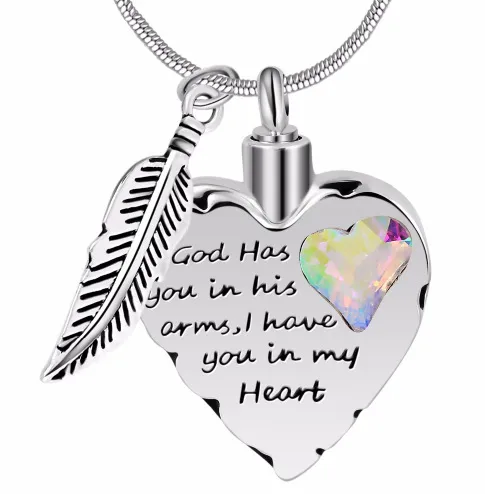 Memorial pendant with rhinestones - Ab