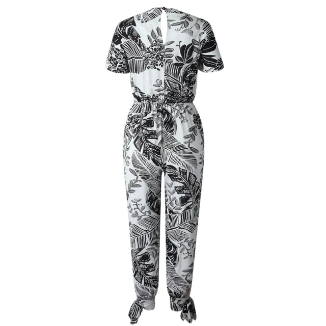Cross V neck belt jumpsuit Black - Shop at LoveMi