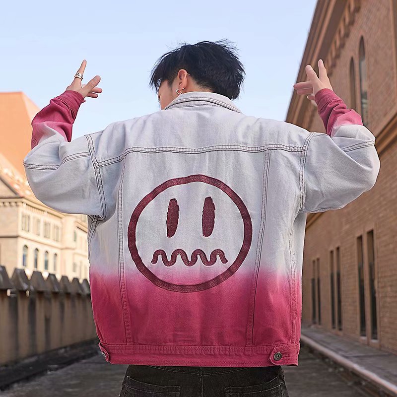 Hip-hop Gradient Tide Brand Denim Jacket