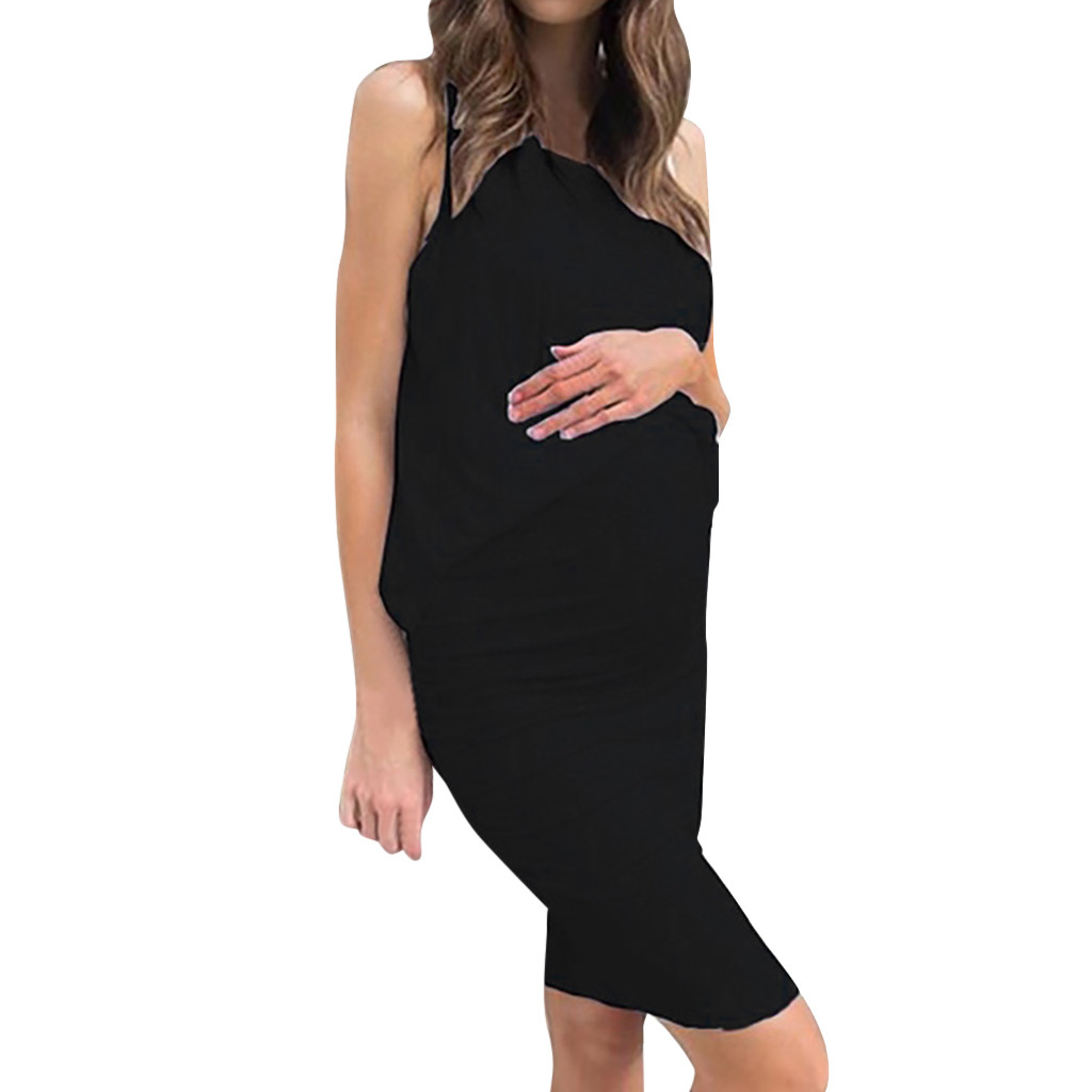 320657871221 - Sleeveless solid color maternity skirt