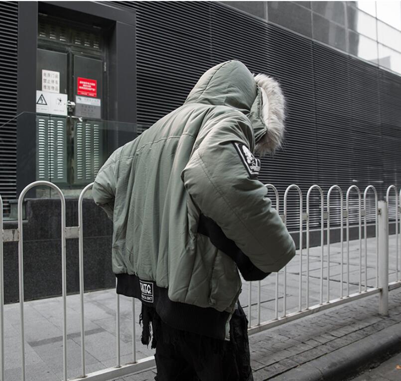 Blake Large Fur Hoodie Strap Padded Coat