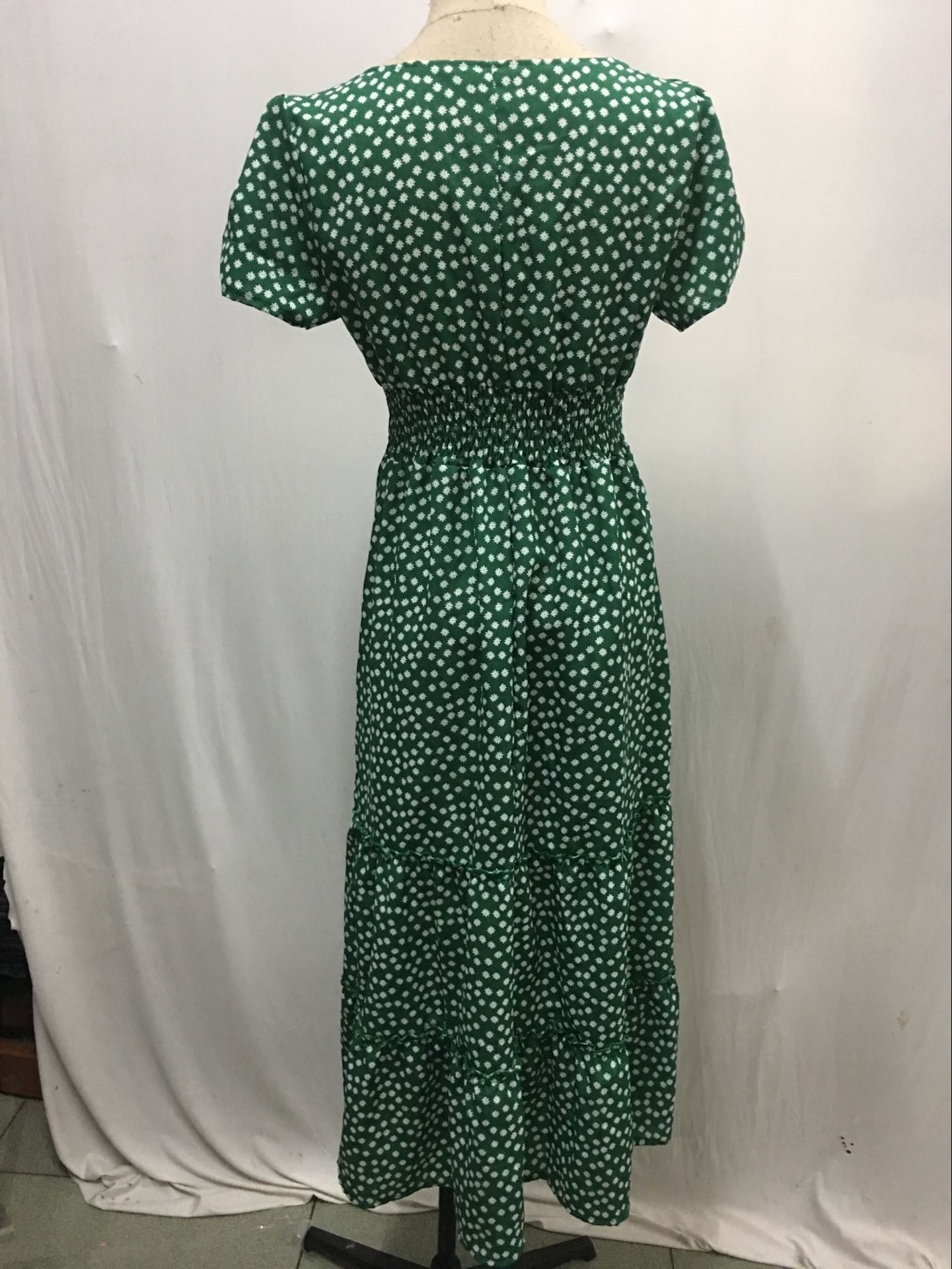 Square Collar Puff Sleeve Floral Dress