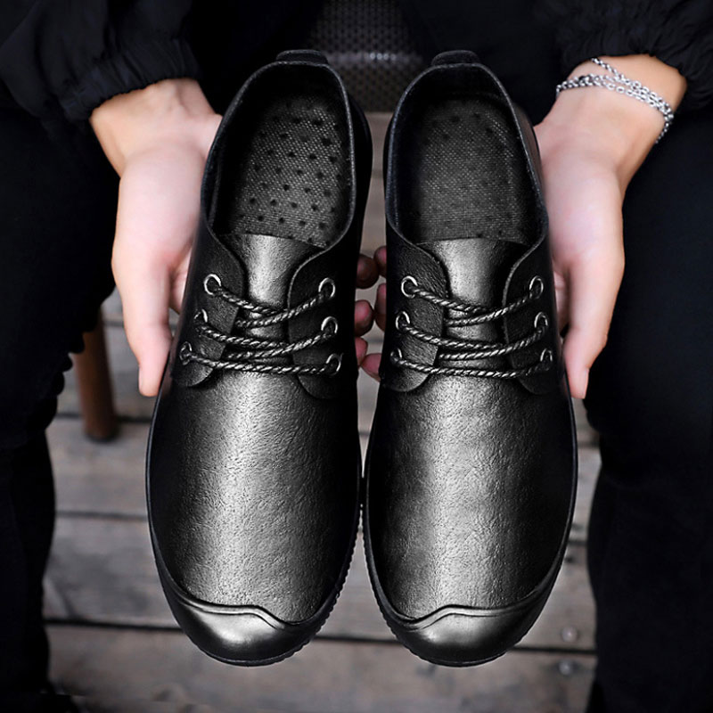 Men's soft bottom leather shoes