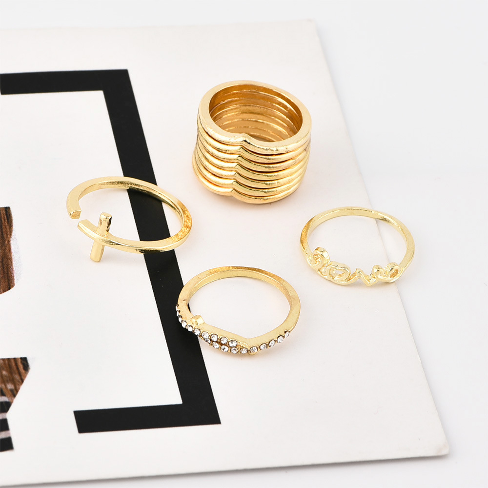 Cross LOVE Knotted Ring