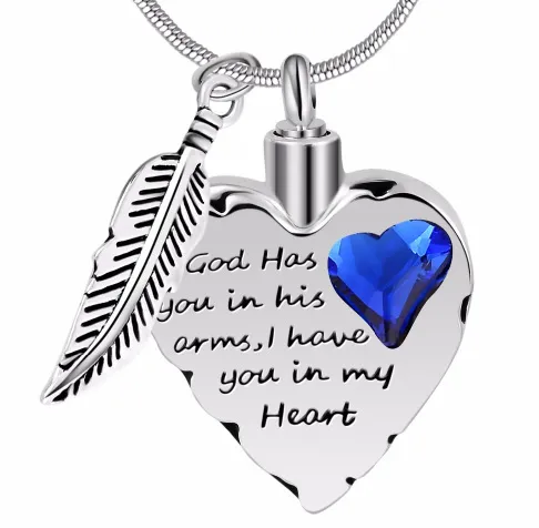 Memorial pendant with rhinestones - Sapphire