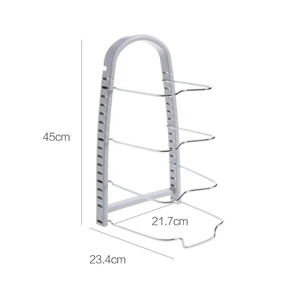 Non-perforated stainless steel pot rack