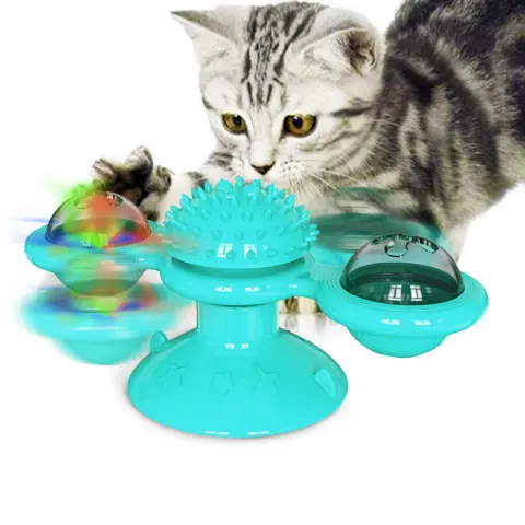 Sucker Turn Windmill Cat Toy Funny Cat Creative Spin