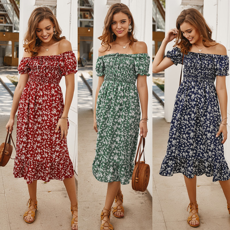 Printed dress spring and summer bohemia