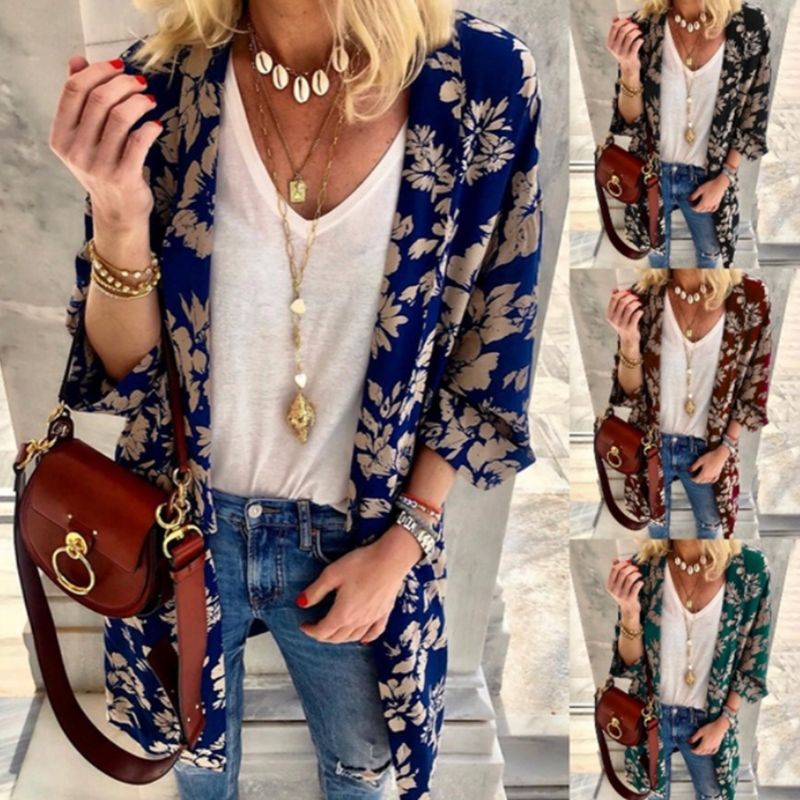 Casual print cardigan