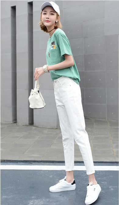 Black slim high waist cropped pants