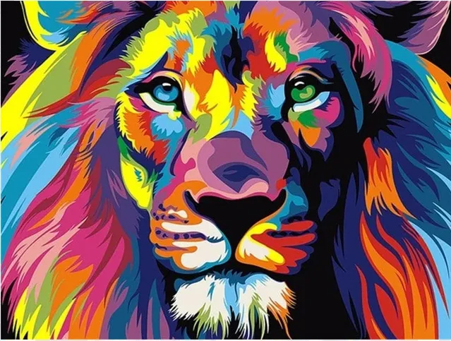 Diy Digital Paintng By Numbers Modern Lion - Shop at LoveMi