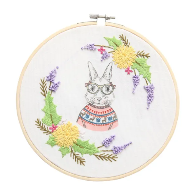 Cartoon animal hand embroidery Miss Rabbit - Shop at LoveMi