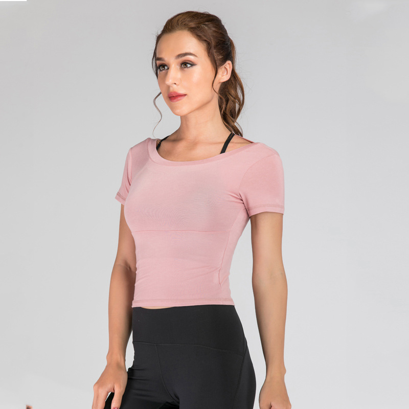 Title 3, US back short sleeve fitness blouse