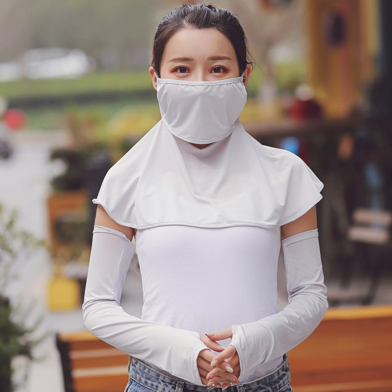 Sunscreen ice silk drinking mask women