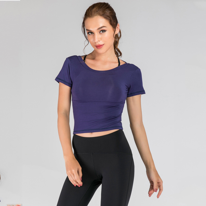 Title 4, US back short sleeve fitness blouse