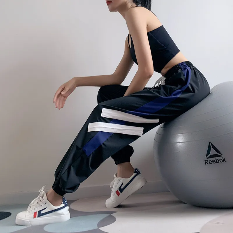 Loose beam foot sports trousers breathable casual pants - Black