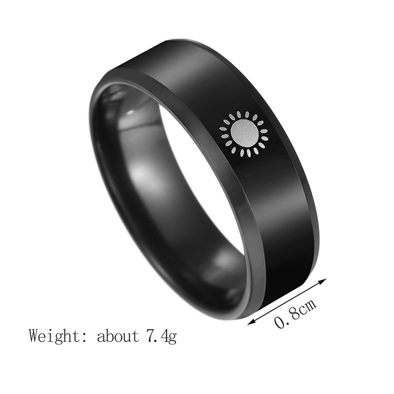 Stainless steel black ring