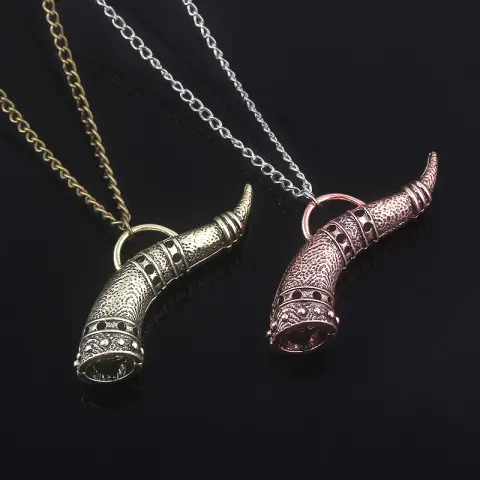 Viking Bull Horn Necklace