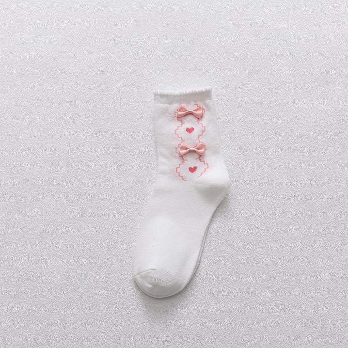 White sock pink bowknot