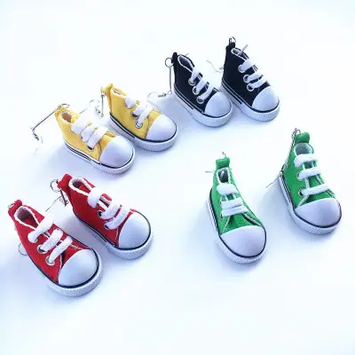 funny mini canvas shoes earrings