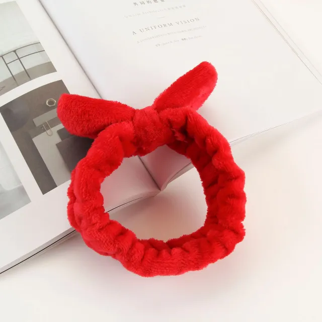 Coral Velvet Bow Cross Hairband Red - Shop at LoveMi