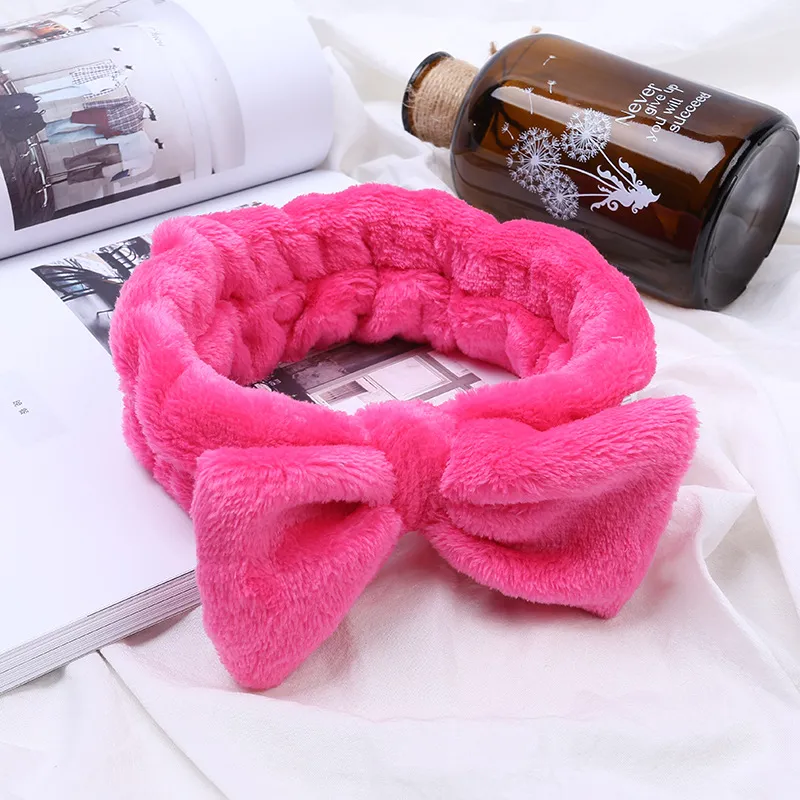 Coral Velvet Bow Cross Hairband - Rose Red