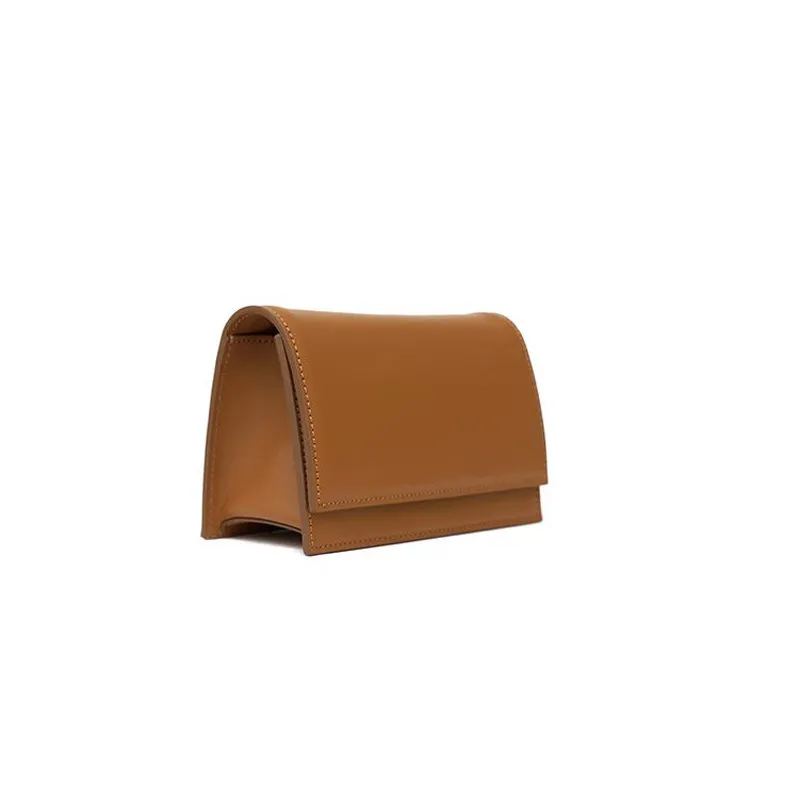 Wild solid color small square bag - Brown