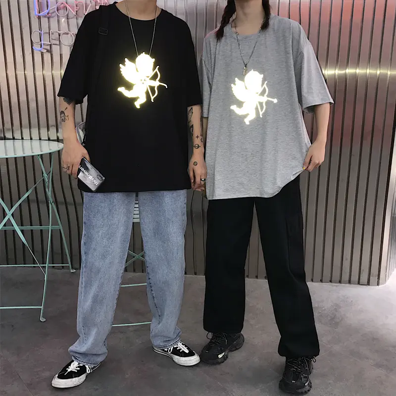 Reflective cotton short sleeve women