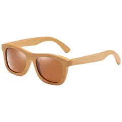 New trendy bamboo sunglasses - Brown - View 1
