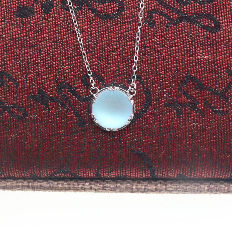S925 Sterling Silver Moonstone Necklace Branch Pendant