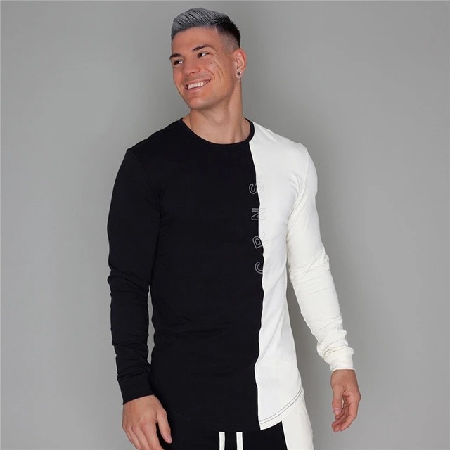 Title 1, Color-block quick-drying long-sleeved T-shirt