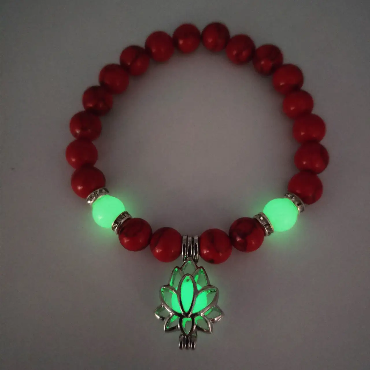 Energy Luminous Lotus Natural Stone Bracelet Yoga Healing Luminous Glow