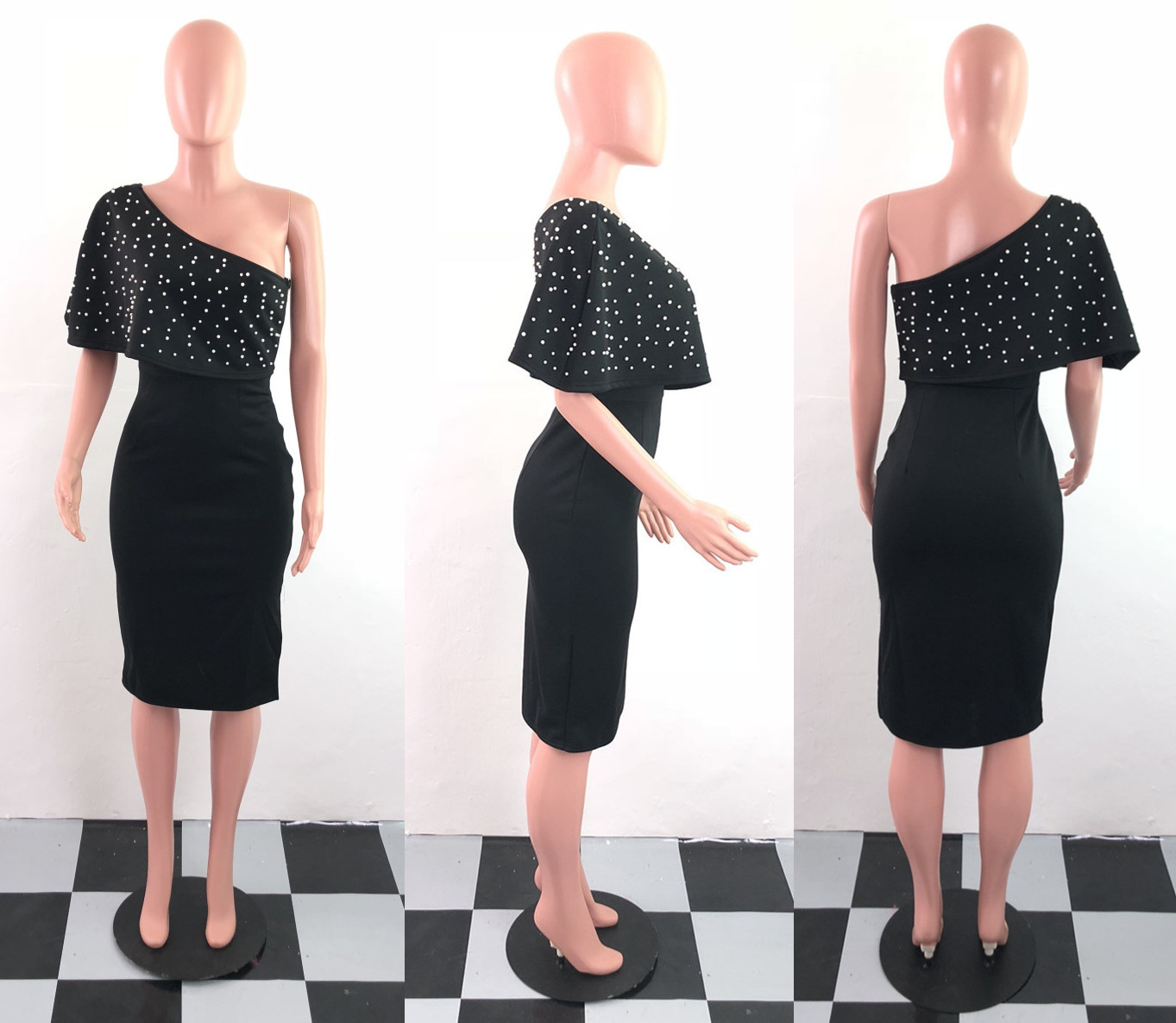 Beaded strapless fashion sexy dress