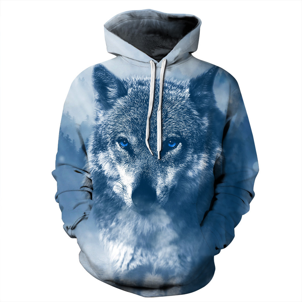 3D sweater wolf head pattern sweater