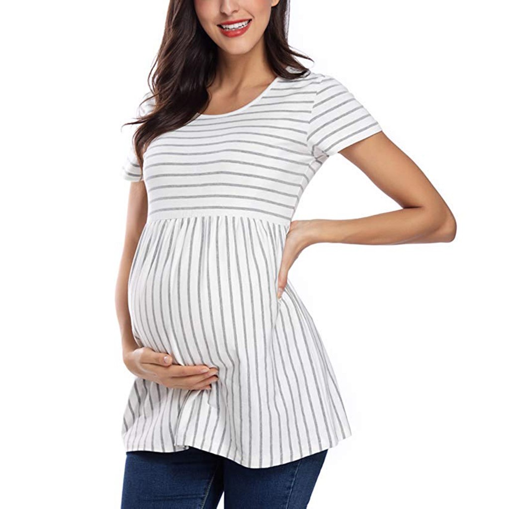 latest striped stitching T-shirt